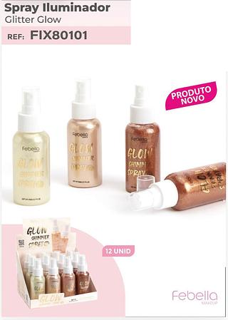 Iluminador spray glitter glow /12pcs Febella