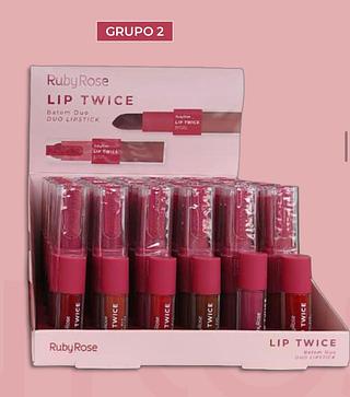 Batom duo lip twice c/36pcs RUBY ROSE
