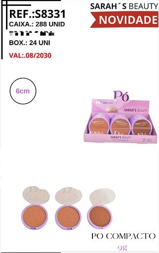 Po compacto c/24pcs Sarah´s Beauty