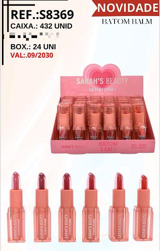 Batom Balm c/24pçs Sarah´s Beauty