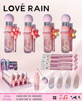 Lip Gloss 2 em 1 c/24pçs Love Rain