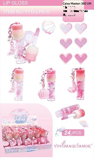 Lip gloss com chaveiro C/24pcs YOYO MAQUIAMOR