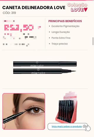 Caneta delineador preto /24pçs Mia Make