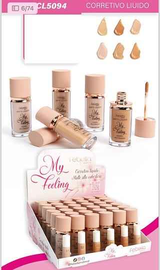 Corretivo liquido matte alta cobertura My Feeling/ 36pçs FEBELLA