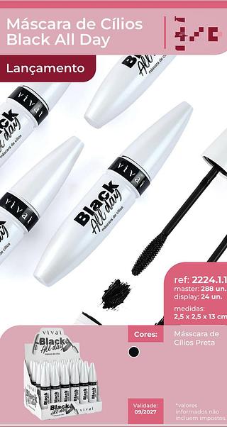 Mascara de Cilios Black All Day/ 24unid Vivai