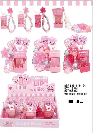 Lip gloss com acessorios para celular /12pcs Bobbi Rara