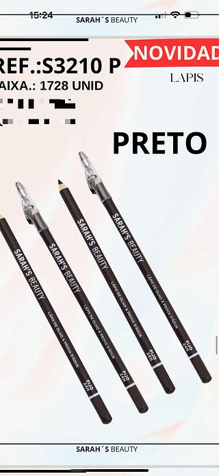 Lapis de Olhos pretoc/12pcs (S3210-P) Sarah's