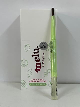 Lapis de sobrancelhas + gel fixador Dark Melu/ 12pçs (RR-2402-3) Ruby rose