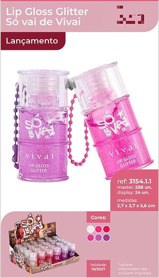 Lip Gloss Glitter So Vai de Vivai c/24pcs VIVAI