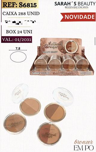 Bronzer em po c/24pcs Sarah´s Beauty