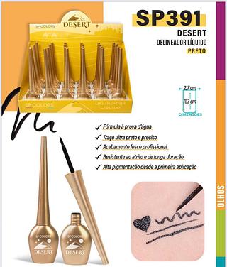 Delineador Liquido Preto c/24pçs Sp Colors