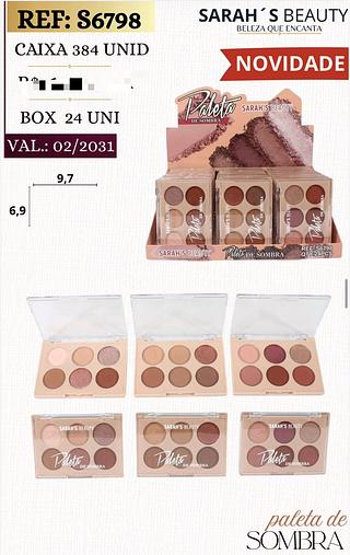 Paleta de sombras c/24pcs Sarah´s Beauty