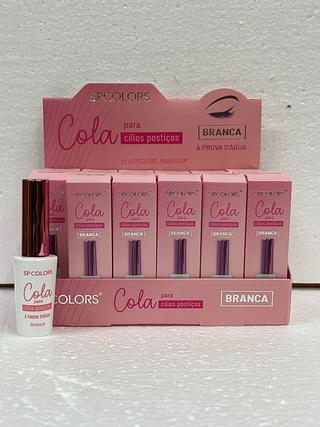 Cola para cilios branca a prova d.agua c/24pcs SP COLORS