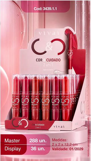 Batom e balm 2 em 1 C/36pcs VIVAI