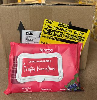 Lenço Umedecido Frutas Vermelhas c/24pçs Fenzza