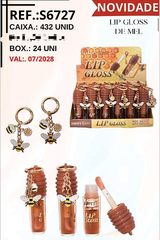 Lip Gloss de Mel c/24pçs Sarah´s Beauty