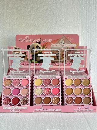 Paleta de Sombras c/24pçs Yoyo Maquiagem