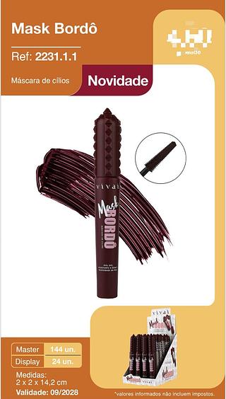 Máscara de Cilios Bordô c/24pçs Vivai