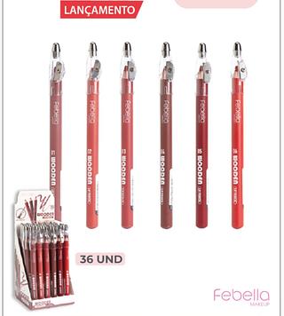 Lapis para contonro labial com apontador c/36pcs FEBELLA