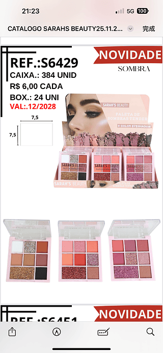 Paleta de Sombra /24pcs Sarah’s beauty