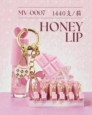 Lip Gloss Honey Chaveiro Laço c/24pçs Miss Victory
