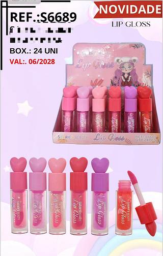 Lip Gloss Coração C/24pçs Sarah´s Beauty