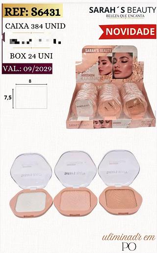 Iluminador em po /24pcs SARAHS BEAUTY