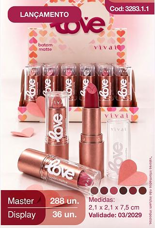 Batom matte love /36pcs VIVAI