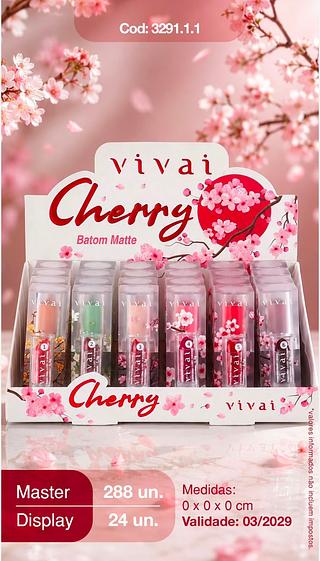 Batom matte cherry c/24pcs VIVAI