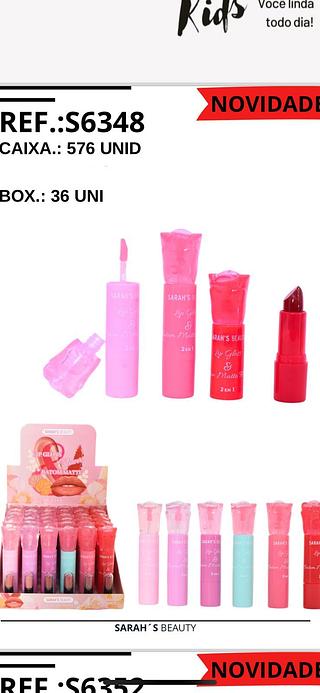 Lip Gloss e Batom Matte /36pçs (S6348) Sarah's