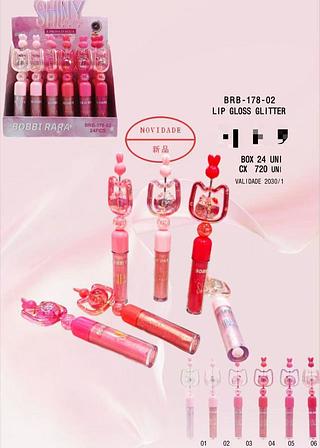 Lip Gloss Glitter /24pcs Bobbi Rara