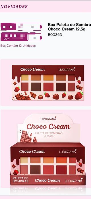 Box paleta de sombras choco cream 12.5g c/12pcs LUDURANA