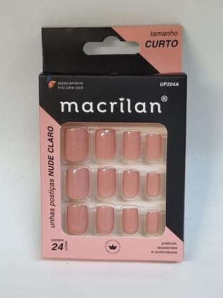 Unha posticas nude (claro Curto) Macrilan C/12pcs