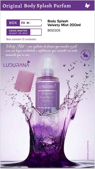 Body Splash Velvet c/12pçs 200ml Ludurana