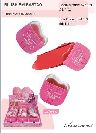 Blush em Bastão c/24pçs Yoyo Maquiagem