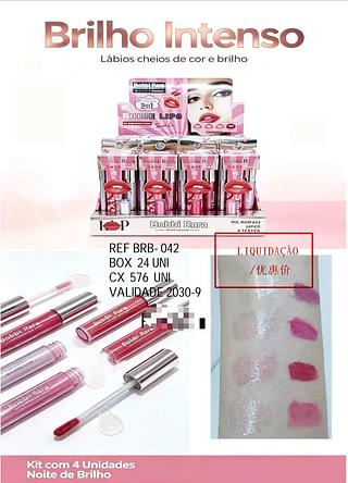 Lip Gloss Glitter e Lapis Labial 2em1 c/24pcs BOBBI RARA