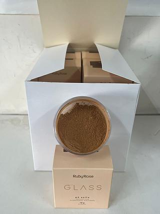 Po solto textura aveludada Glass/ 12pçs (HB-862-4) Ruby rose PROMOCAO