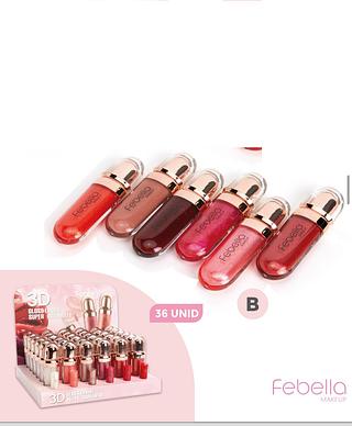 Lip Gloss/ 36pçs (cor B) Febella