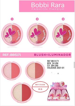 Blush e iluminador C/24pcs BOBBI RARA