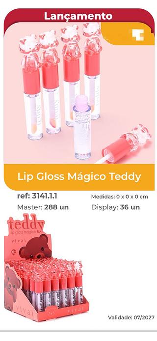 Lip gloss magico teddy c/36pcs VIVAI
