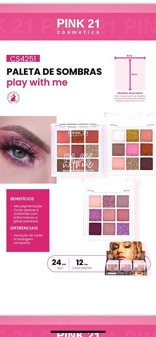 Paleta de sombras play with me c/24pcs (CS4251) PINK21