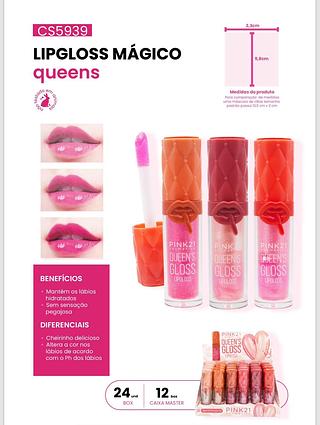 Lip Gloss Mágico Queens c/24pçs Pink21
