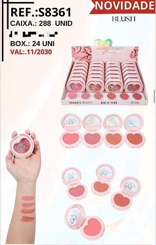 Blush Coração c/24pçs Sarah´s Beauty