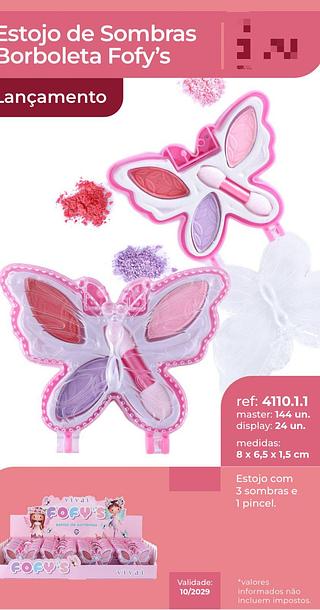 Estojo de Sombras Borboleta Fofy c/24pcs VIVAI