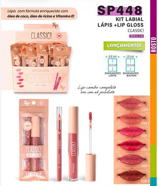 Kit labial lapis e lip gloss c/24pcs SP-COLORS