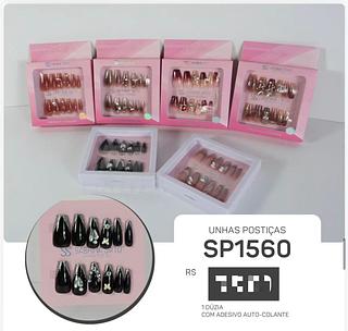 Unha posticas com adesivo auto colante /12pcs Sabrina Sato