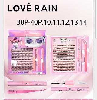 Kit cilios （tufinho）C/12pcs cor ：marrom 30p-40p LOVE RAIN