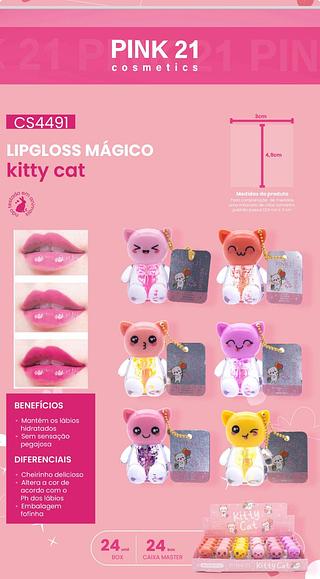 Lip Gloss Magico Kitty Cat c/24pcs PINK 21