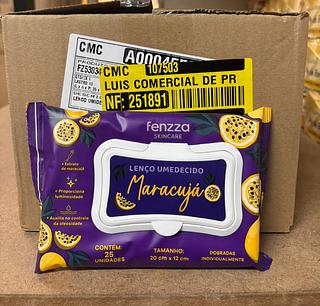 Lenço Umedecido Maracujá c/24pçs Fenzza