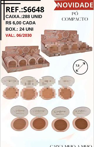 Pó Compacto C/24pçs Sarahá Beauty